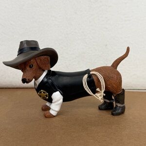Hamilton Collection Dachshund Figurine Sheriff Cowboy Old West Sher-ruff Paws